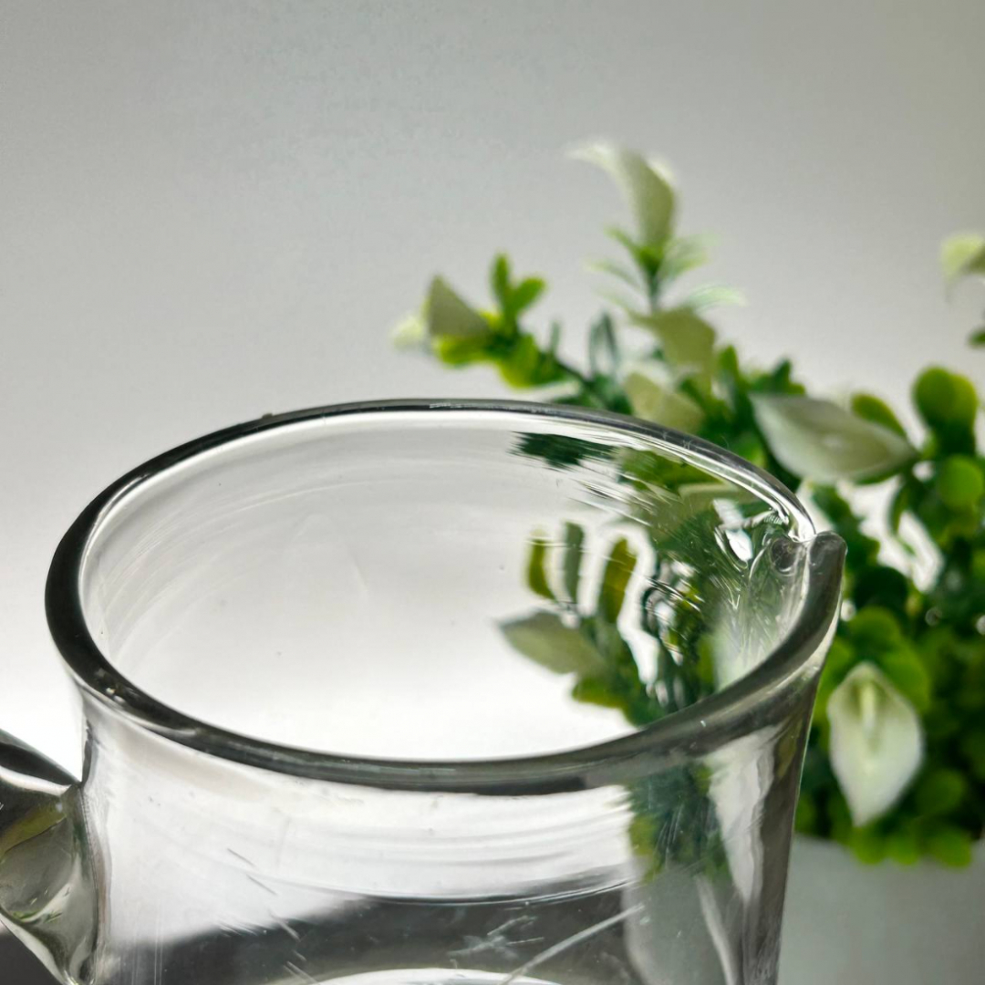 Кувшин для холодных напитков. Стекло с алмазной гранью "Цветы". Винтаж, СССР. Картинка 5